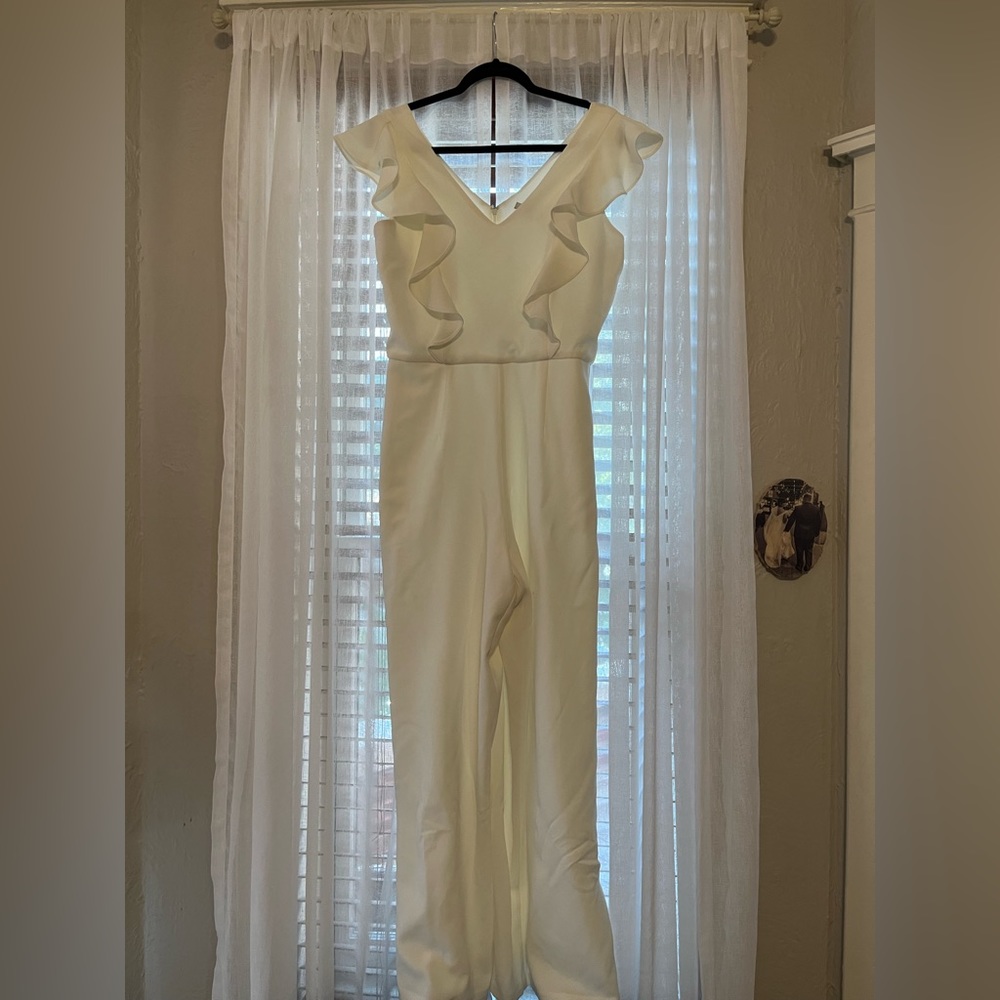 Beautiful white jumpsuit. Bridal.